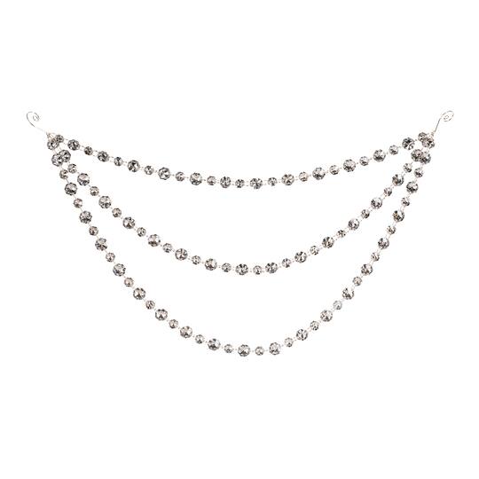 Melrose 20.5" Silver Triple Strand Bead Garlands, 2ct.